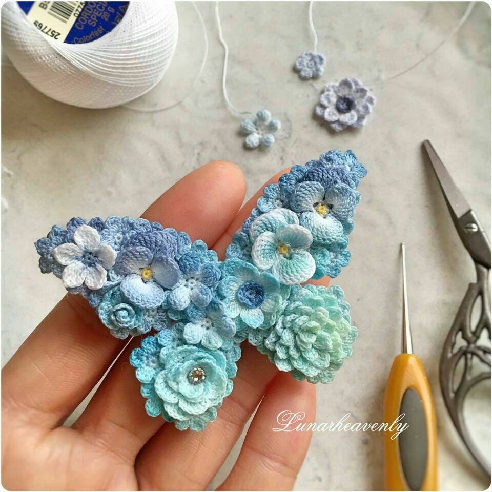 recuperar Nido constantemente Mariposa de "mini-flores" de Crochet | Otakulandia.es