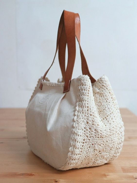 15 Bolsos con apliques tela, vaquero y crochet |