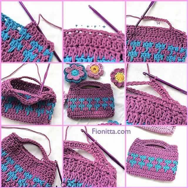 Cómo hacer un bonito bolso tejido a crochet :: Patrones para tejer