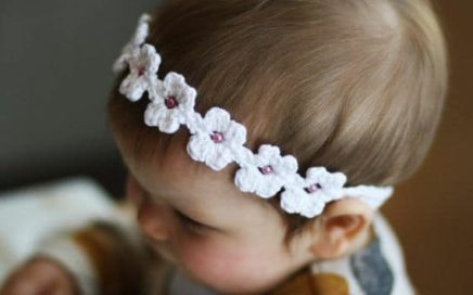 Diadema a crochet para bebé - tiara - vincha - tejido- ganchillo