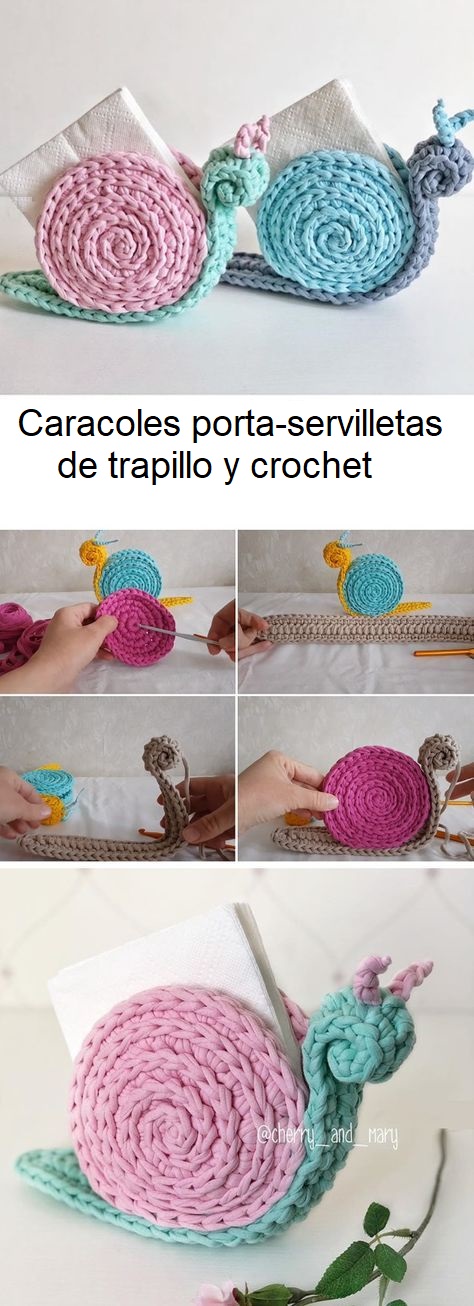 bolsillo víctima Claire porta servilletas caracol crochet-otakulandia.es | Otakulandia.es