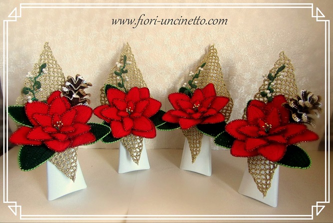 Centros de flores para Navidad, en crochet por supuesto Centros de flores para Navidad, en crochet por supuesto