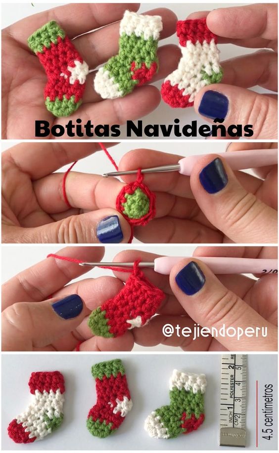 Mini adornos para Navidad - Botitas Navideñas