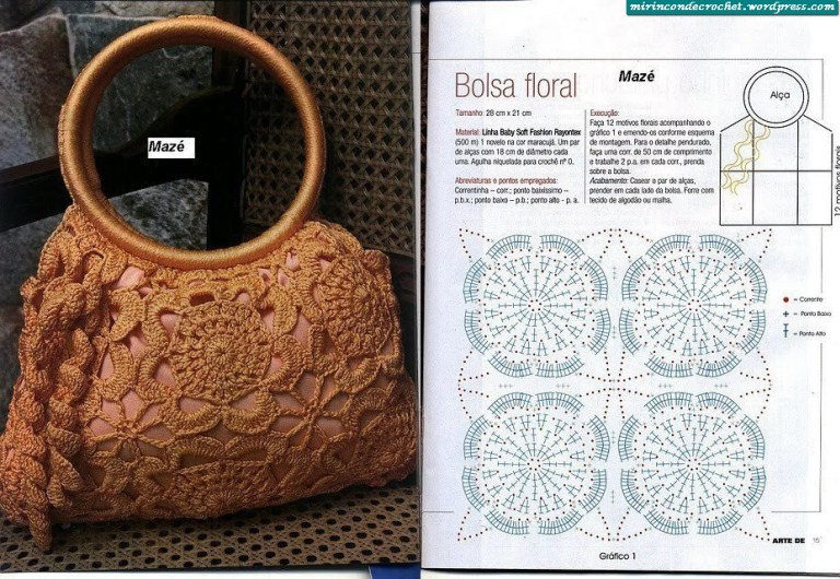 Patrones de 18 Bolsos de moda, en crochet