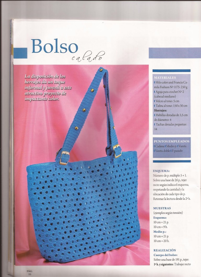 Patrones de 18 Bolsos de moda, en crochet