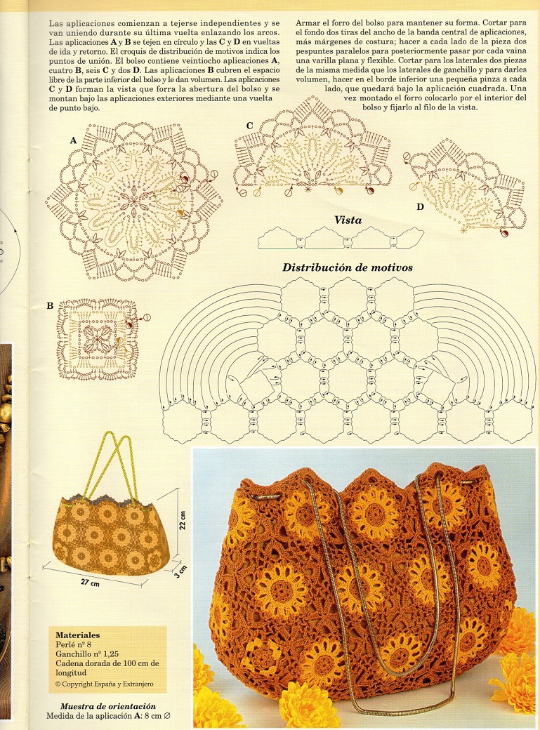 Patrones de 18 Bolsos de moda, en crochet