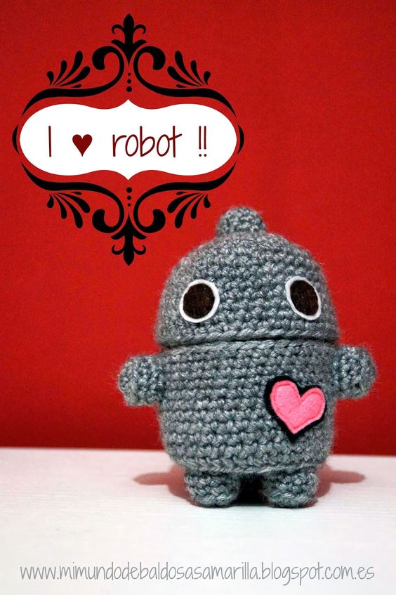 Un robot en crochet para el día de los enamorados