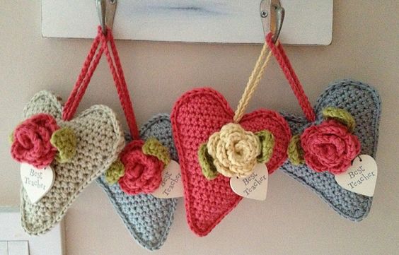 corazones crochet ambientadores armarios y cajones