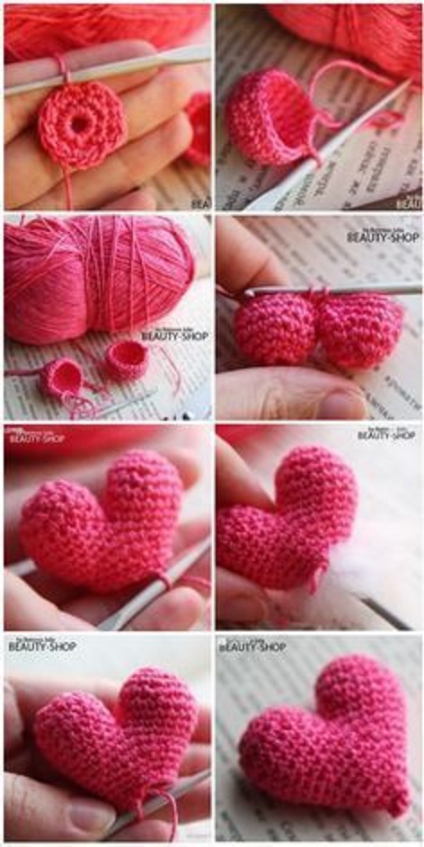 paso a paso corazón crochet