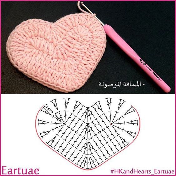 graficos corazón crochet