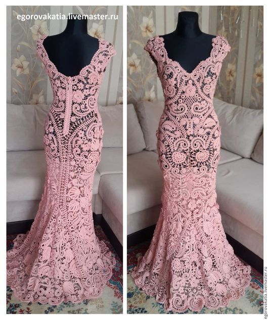 vestido novia rosa crochet
