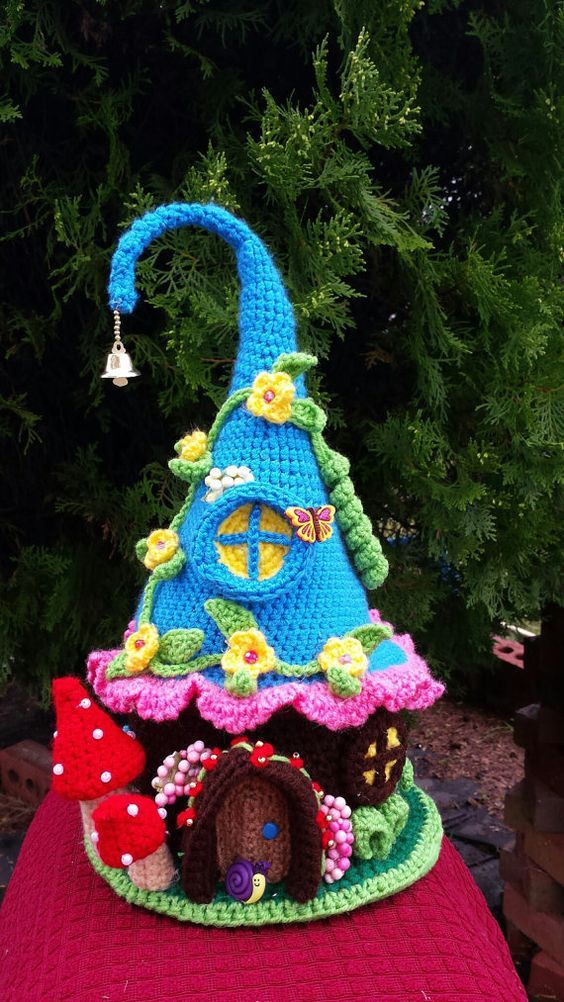 Casa de gnomos en crochet