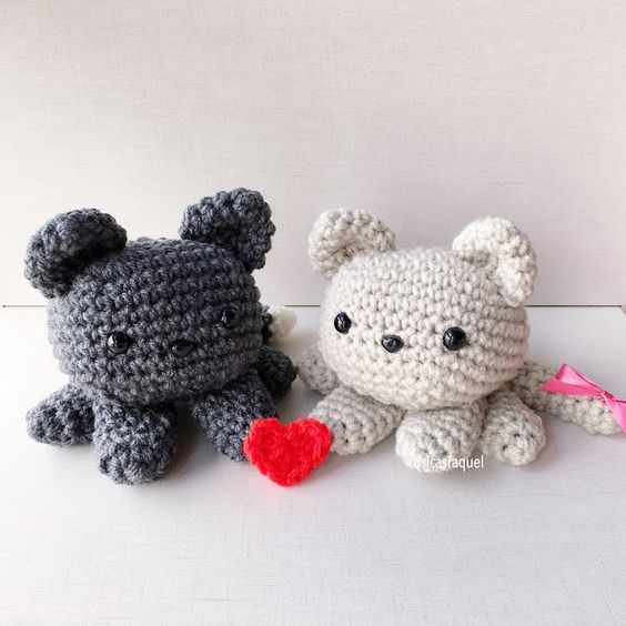 gatitos amigurumis san valentin