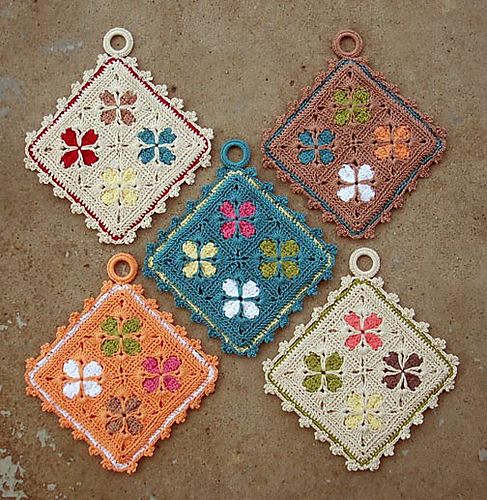 Paños agarradores para cocina en crochet