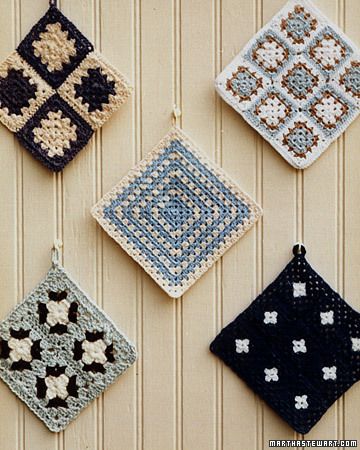 Paños agarradores para cocina en crochet