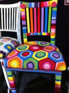 silla forrada con crochet