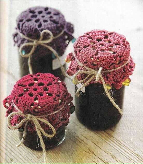 Tarros decorados con crochet