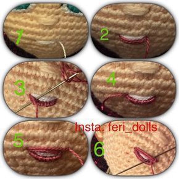 tutorial boca amigurumi