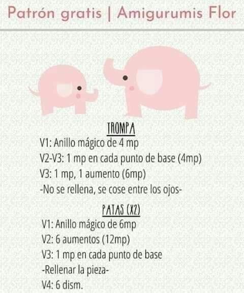 Elefantito - patrón de Amigurumis Flor en castellano