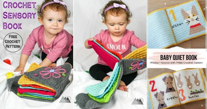 Libros sensoriales en crochet para los bebés