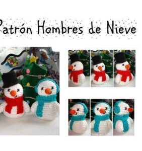 Muñecos de Nieve patrón cortesía de Liando los Hilos