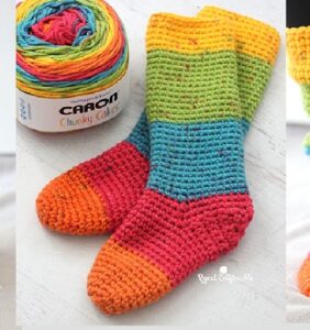 Calcetines largos paso a paso en crochet