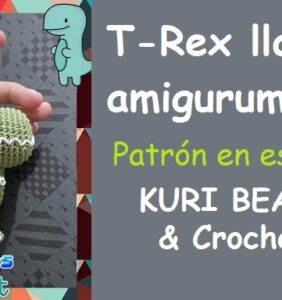 T- Rex llavero amigurumi patrón español